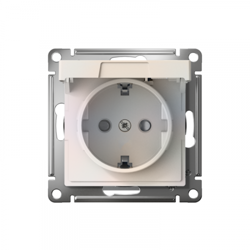 Розетка AtlasDesign 16А IP20 с заземл. защ. шторки с крышкой быстрозажим. клем. механизм жемчуж. SE ATN000446S фото 2