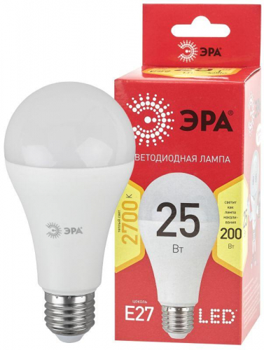 Лампа светодиодная RED LINE LED A65-25W-827-E27 R 25Вт A65 груша 2700К тепл. бел. E27 Эра Б0048009 Лампа светодиодная RED LINE LED A65-25W-827-E27 R 25Вт A65 груша 2700К тепл. бел. E27 Эра Б0048009