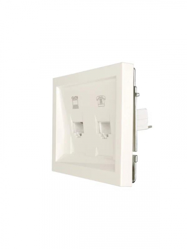Розетка компьютер+телефон СП ZIMA IP20 с модулем Cat 6 слон. кость LEZARD 704-9088-144 фото 2
