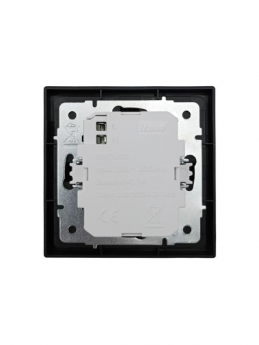 Розетка 1-мест. с 2-мест. USB разъем СП ZIMA IP20 черн. бархат LEZARD 704-4288-192 фото 3