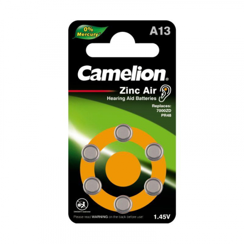 Элемент питания ZA13 Mercury Free A13-BP6 (0%Hg) 1.4В 280мА.ч для слуховых аппаратов BL-6 (блист.6шт) Camelion 12824 фото 2 Элемент питания ZA13 Mercury Free A13-BP6 (0%Hg) 1.4В 280мА.ч для слуховых аппаратов BL-6 (блист.6шт) Camelion 12824 фото 2