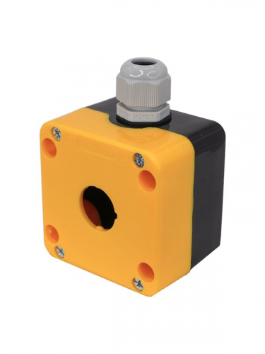 Корпус ПКУ-22/1 1 отверст. d22мм с сальником IP65 с желт. крышкой; черн. Электротехник ET518663