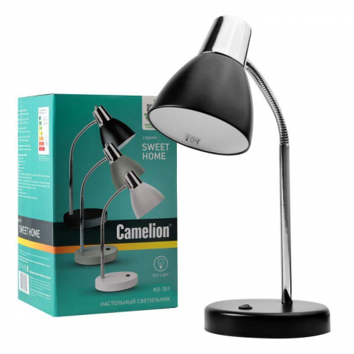 Светильник настольный KD-359 C02 230В 40Вт E27 черн. Camelion 15185 фото 3 Светильник настольный KD-359 C02 230В 40Вт E27 черн. Camelion 15185 фото 3