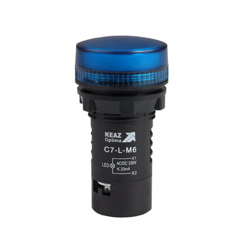 Лампа светодиодная OptiSignal Compact D22 С7-L-M6 син. 230В AC/DC XB7EV06MP КЭАЗ 362162 Лампа светодиодная OptiSignal Compact D22 С7-L-M6 син. 230В AC/DC XB7EV06MP КЭАЗ 362162