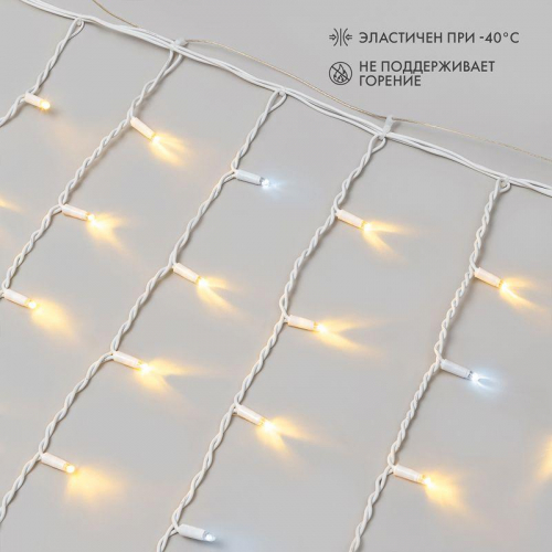 Гирлянда светодиодная "Айсикл" (бахрома) 4х0.6м 128LED тепл. бел. 10Вт 230В IP67 эффект мерцания провод каучук бел. (нужен шнур питания 315-001) Neon-Night 255-356 фото 4 Гирлянда светодиодная "Айсикл" (бахрома) 4х0.6м 128LED тепл. бел. 10Вт 230В IP67 эффект мерцания провод каучук бел. (нужен шнур питания 315-001) Neon-Night 255-356 фото 4