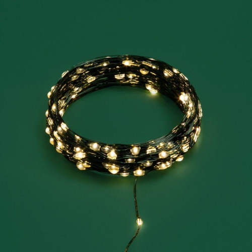 Гирлянда светодиодная "Роса" 20м 200LED тепл. бел. IP20 с контроллером провод зел. Neon-Night 303-266 фото 8
