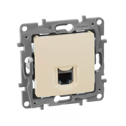 Розетка компьютерная 1-м СП Etika RJ45 кат.5E UTP IP20 механизм сл. кость IEK 672341
