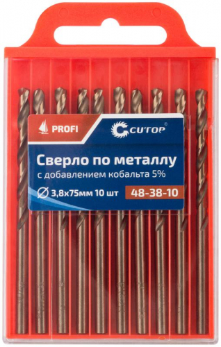 Сверло по металлу ПРОФИ/Profi 3.8х70мм с кобальтом 5% (уп.10шт) Cutop 48-38-10 фото 3 Сверло по металлу ПРОФИ/Profi 3.8х70мм с кобальтом 5% (уп.10шт) Cutop 48-38-10 фото 3