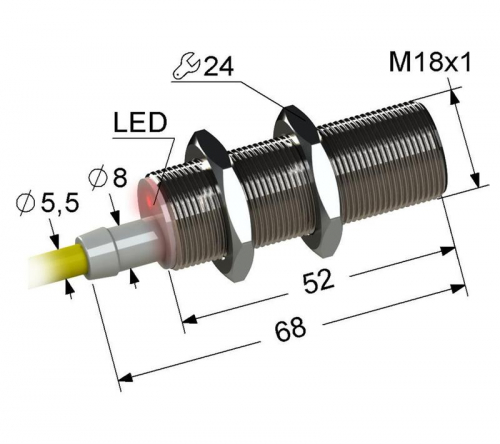Выключатель бесконтактный PS2-18M68-8B21-Z (ВБ2.18М.68.5.2.1.Z) МЕГА-К A8010-80087019 Выключатель бесконтактный PS2-18M68-8B21-Z (ВБ2.18М.68.5.2.1.Z) МЕГА-К A8010-80087019