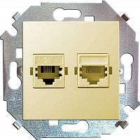 Розетка компьютерная + телефонная 2-м СП Simon 15 RJ45 + RJ11 кат.5E Systimax механизм сл. кость Simon 1591590-031