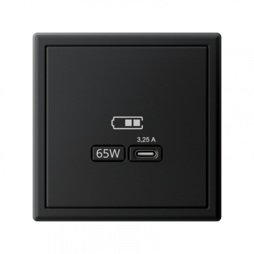 Розетка USB ArtGallery тип C 65Вт QC PD высокоскор. ЗУ механизм карбон SE GAL001027 фото 3