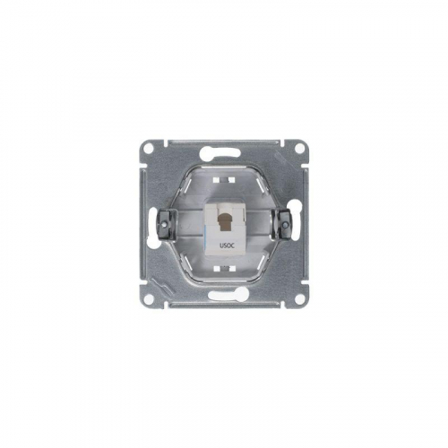 Розетка телефонная 1-м Glossa RJ11 механизм антрацит SE GSL000781T фото 3