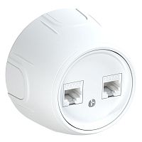 Розетка компьютерная 2-м RJ45 кат.5E Rotondo бел. OneKeyElectro 7700891