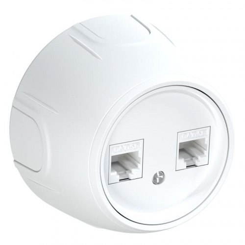 Розетка компьютерная 2-м RJ45 кат.5E Rotondo бел. OneKeyElectro 7700891 Розетка компьютерная 2-м RJ45 кат.5E Rotondo бел. OneKeyElectro 7700891