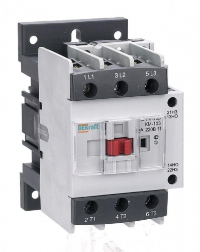 Контактор КМ-103 50А кат. 380В AC 1НО+1НЗ AC-3 DEKraft 22134DEK Контактор КМ-103 50А кат. 380В AC 1НО+1НЗ AC-3 DEKraft 22134DEK