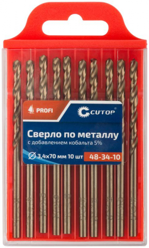 Сверло по металлу ПРОФИ/Profi 3.4х70мм с кобальтом 5% (уп.10шт) Cutop 48-34-10 фото 3 Сверло по металлу ПРОФИ/Profi 3.4х70мм с кобальтом 5% (уп.10шт) Cutop 48-34-10 фото 3