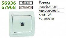 Розетка телефонная 1-м СП Classic RJ11 (4P4C) бел. POWERMAN 1151421