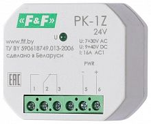 Реле промежуточное PK-1Z/24 7-30 AC 9-40 DC 16А для установки в монтажную коробку d60мм 1NO/NC IP20 F&F EA06.001.046