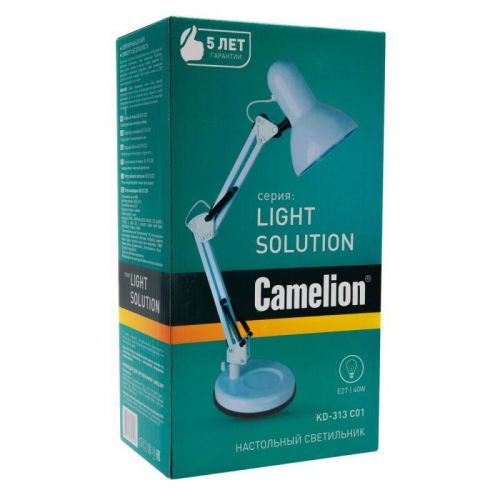 Светильник KD-313 настол. база 230В 60Вт E27 бел. Camelion 13639 фото 5