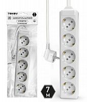 Удлинитель 5х7м с заземл. 10А 3х1.5 TOKOV ELECTRIC TKL-C01-BU5-7-1.5-Z
