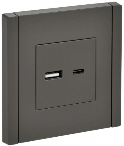 Розетка FORTE&PIANO USB A+C 18Вт FP351 сер. IEK FP-U22-018-K03 Розетка FORTE&PIANO USB A+C 18Вт FP351 сер. IEK FP-U22-018-K03