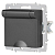 Розетка 1-м СП Accent 6-203-07 16А IP20 250В 2P+E Schuko с крышкой AL/CU графит Intro Б0063441