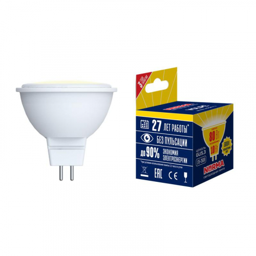 Лампа светодиодная LED-JCDR-7W/WW/GU5.3/NR Norma 7Вт матовая GU5.3 (упак. картон) Volpe UL-00003839 Лампа светодиодная LED-JCDR-7W/WW/GU5.3/NR Norma 7Вт матовая GU5.3 (упак. картон) Volpe UL-00003839
