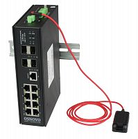 Коммутатор промышленный управляемый (L2+) SW-70804/ILS Gigabit Ethernet на 8GE RJ45 + 4 GE SFP порта с функцией мониторинга температуры/ влажности/ напряжения OSNOVO 13750