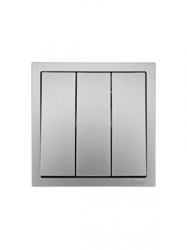 Выключатель 3-кл. СП ZIMA IP20 10А безвинт. зажим сер. матов. LEZARD 704-7488-109QC фото 3 Выключатель 3-кл. СП ZIMA IP20 10А безвинт. зажим сер. матов. LEZARD 704-7488-109QC фото 3