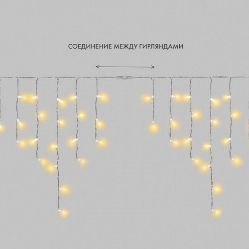 Гирлянда светодиодная "Айсикл" (бахрома) 4.8х0.6м 176LED желт. 15Вт 230В IP65 провод прозр. (нужен шнур питания 303-500-1) Neon-Night 255-141 фото 9 Гирлянда светодиодная "Айсикл" (бахрома) 4.8х0.6м 176LED желт. 15Вт 230В IP65 провод прозр. (нужен шнур питания 303-500-1) Neon-Night 255-141 фото 9