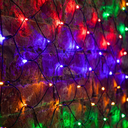 Гирлянда светодиодная "Сеть" 2х1.5м 288LED мультиколор 24Вт 220-240В IP65 провод ПВХ черн. Neon-Night 215-029 фото 2 Гирлянда светодиодная "Сеть" 2х1.5м 288LED мультиколор 24Вт 220-240В IP65 провод ПВХ черн. Neon-Night 215-029 фото 2