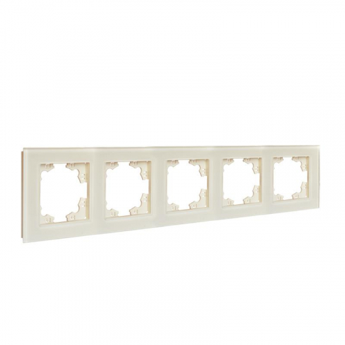 Рамка 5-м Афина стеклянная сл. кость (ivory) UNIVersal 2276 фото 2