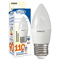 Лампа светодиодная C37 12Вт свеча 4000К E27 230В IONICH 1910