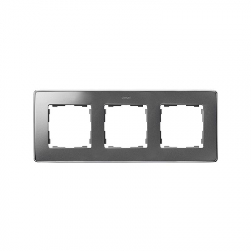 Рамка 3-м Simon82 Detail холодный алюм.; основание хром Simon 8201630-093