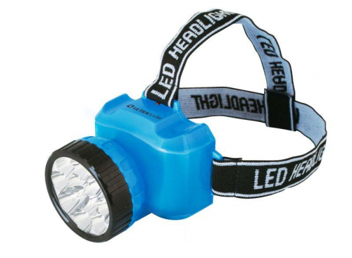 Фонарь аккумуляторный налобный LED5361 12LED 2 режима 220В пластик. голуб. (бокс) Ultraflash 12420 фото 3