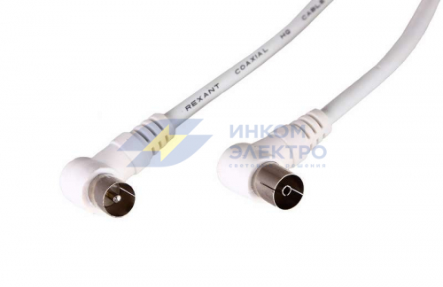 Шнур TV Plug - TV Jack 5м угловой бел. Rexant 18-0025 Шнур TV Plug - TV Jack 5м угловой бел. Rexant 18-0025
