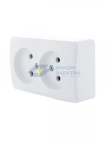 Розетка 2-м ОП Viola 16А IP20 без заземл. бел. LEZARD 751-0200-128 фото 4