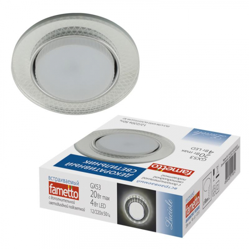 Светильник точечный декоративный DLS-L156 GX53 Glassy/Clear 3D GX53 встраив. доп светодиод. подсветка 4Вт без лампы Fametto UL-00005321 Светильник точечный декоративный DLS-L156 GX53 Glassy/Clear 3D GX53 встраив. доп светодиод. подсветка 4Вт без лампы Fametto UL-00005321