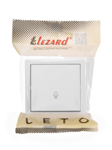 Кнопка звонка ОП LETO бел. LEZARD 752-0200-103 фото 2