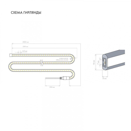 Шнур светодиодный гибкий неон SMD 8х16мм двухсторонний 24В бел. 120LED/м (уп.50м) Neon-Night 131-115 фото 2 Шнур светодиодный гибкий неон SMD 8х16мм двухсторонний 24В бел. 120LED/м (уп.50м) Neon-Night 131-115 фото 2