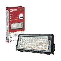 Прожектор светодиодный ФДО STD-ФИТО 50Вт IP65 красн./син. спектр черн. IN HOME 4690612065045