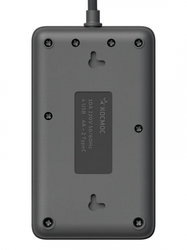 Удлинитель с сетевым фильтром 3х1.5м 10А 4USB + 2USBC 2500Вт ПВС 3х1 прямоуг. черн. КОСМОС FKsm1.5m-3gPF(B)USB фото 5 Удлинитель с сетевым фильтром 3х1.5м 10А 4USB + 2USBC 2500Вт ПВС 3х1 прямоуг. черн. КОСМОС FKsm1.5m-3gPF(B)USB фото 5