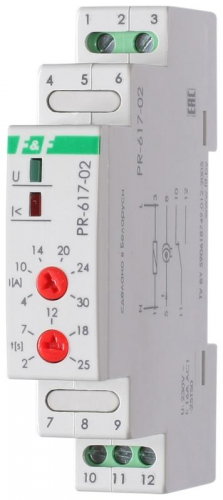 Реле тока PR-617-02 (диапазон 4-30А; с задержкой отключения; сквозной канал; монтаж на DIN-рейке 35мм 230В 16А 1Z IP20) F&F EA05.001.003 Реле тока PR-617-02 (диапазон 4-30А; с задержкой отключения; сквозной канал; монтаж на DIN-рейке 35мм 230В 16А 1Z IP20) F&F EA05.001.003