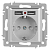 Розетка 1-м СП Accent 6-410-03 16А IP20 250В P+E Schuko + 2хUSB защ. шторки алюм. Intro Б0063694