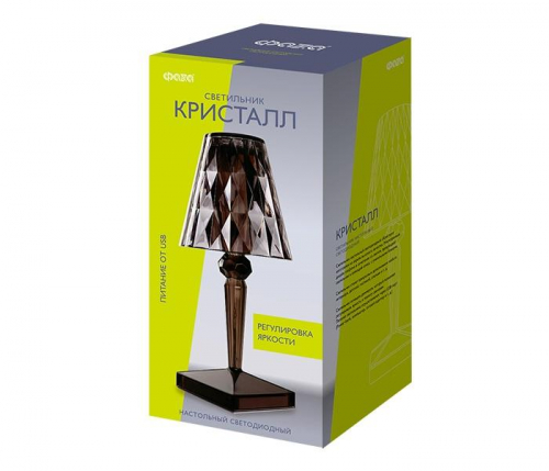 Светильник светодиодный настольный CTL1-USB 3Вт 120лм 5В 2SMD IP20 диммер: 2700-3000К/4000-4500К/6000-6500К ночник черн. кристалл акрил ФАZА 5040908 фото 4