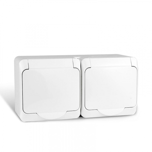 Розетка 2-м ОП Nix 16А IP54 250В с заземл. с крышкой бел. TOKOV ELECTRIC TKE-NX-R2Z-C01-IP54 фото 4