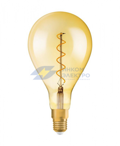 Лампа светодиодная филаментная Vintage 1906 LED dim CL A160 FIL GOLD 28 dim 5W/820 5Вт тепл. бел. E27 (замена 28Вт) диммир. зол. OSRAM 4058075269705