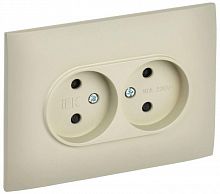 Розетка 2-м SKANDY 10А без заземл. защ. шторки в сборе SK-R09B беж. IEK SK-R23-10-K10-F