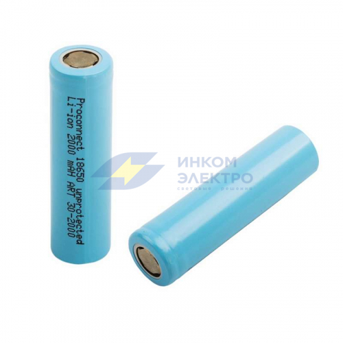 Аккумулятор Li-ion 18650 2000мА.ч unprotected (инд. упак.) PROCONNECT 30-2000-01