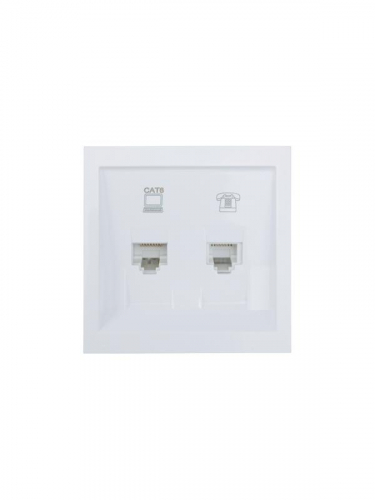 Розетка компьютер+телефон с модулем Cat 6 СП ZIMA бел. LEZARD 704-0288-144 фото 3